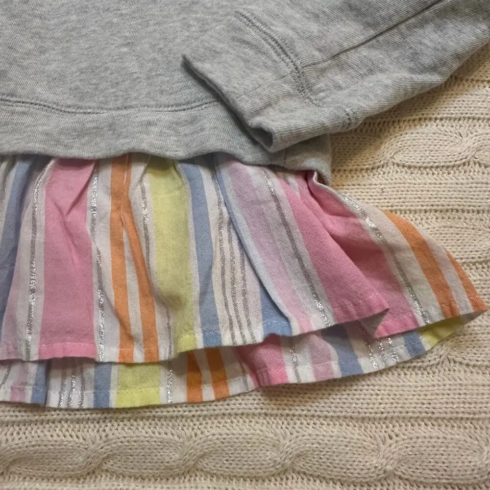 Harper Canyon Skirted Sweatshirt sz 7 Gray Crewneck Sweatshirt